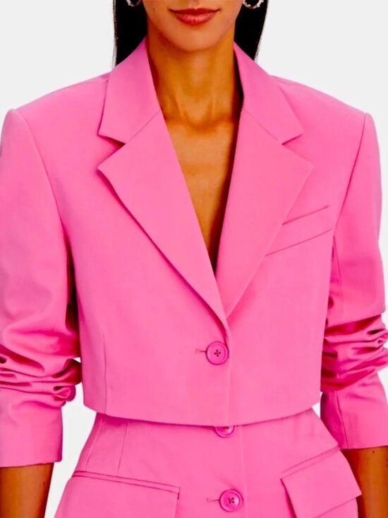 DEREK LAM 10 CROSBY Jackets & Blazers - Derek Lam 10 Crosby Designer Courtney Crop Blazer Bubble Gum Pink. SZ 0
